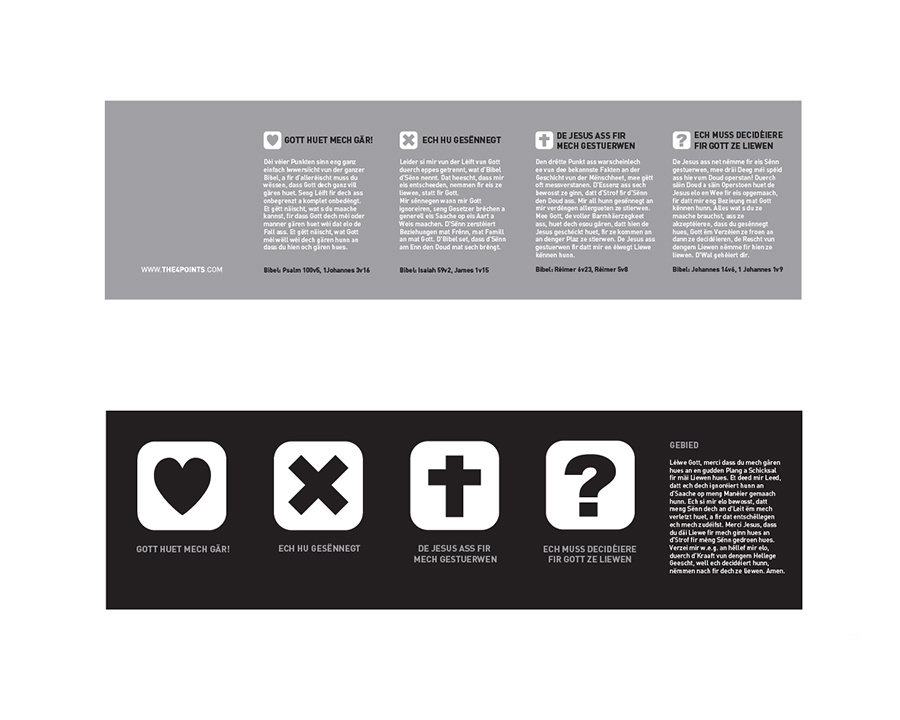 Gospel Tract (Luxembourgish) Black, 10 Pack